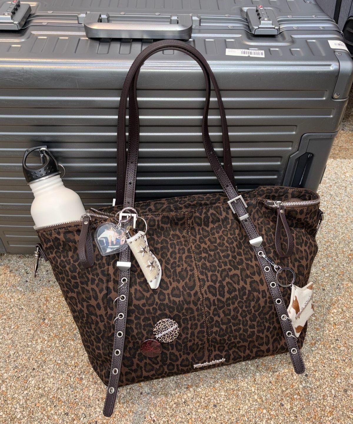 필인더블랭크(FILLINTHEBLANK) Trucker Bag (leopard)(brown)