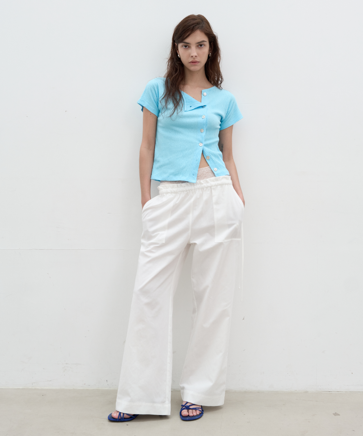 서란(SEORAN) Linen Blend Pocket Wide Pants_White