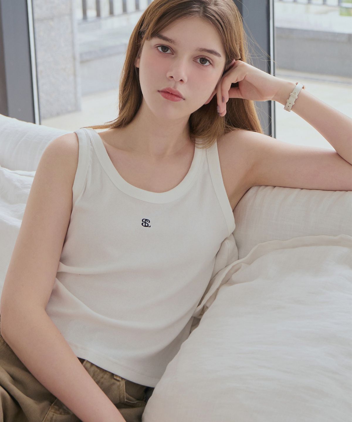 슬로우롤리(SLOWLOLLI) Nubi ribbed sleeveless_2 Colors