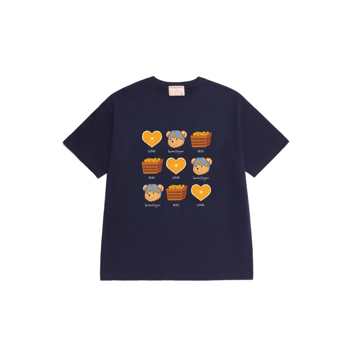아일랜드 프로젝트(ISLAND PROJECT) Mandarin Heart Club T-shirt - Navy