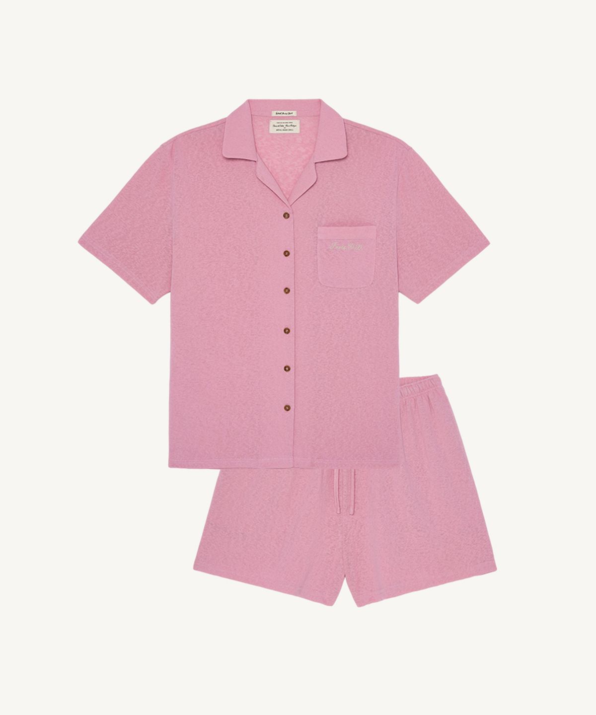 호텔파리칠(HOTEL PARIS CHILL) [Set] Breezy Night Pajama Set (Pink)