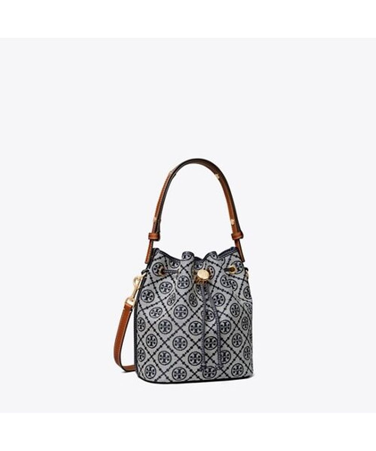 토리버치(TORYBURCH) 티 모노그램 버킷백 - 토리 네이비