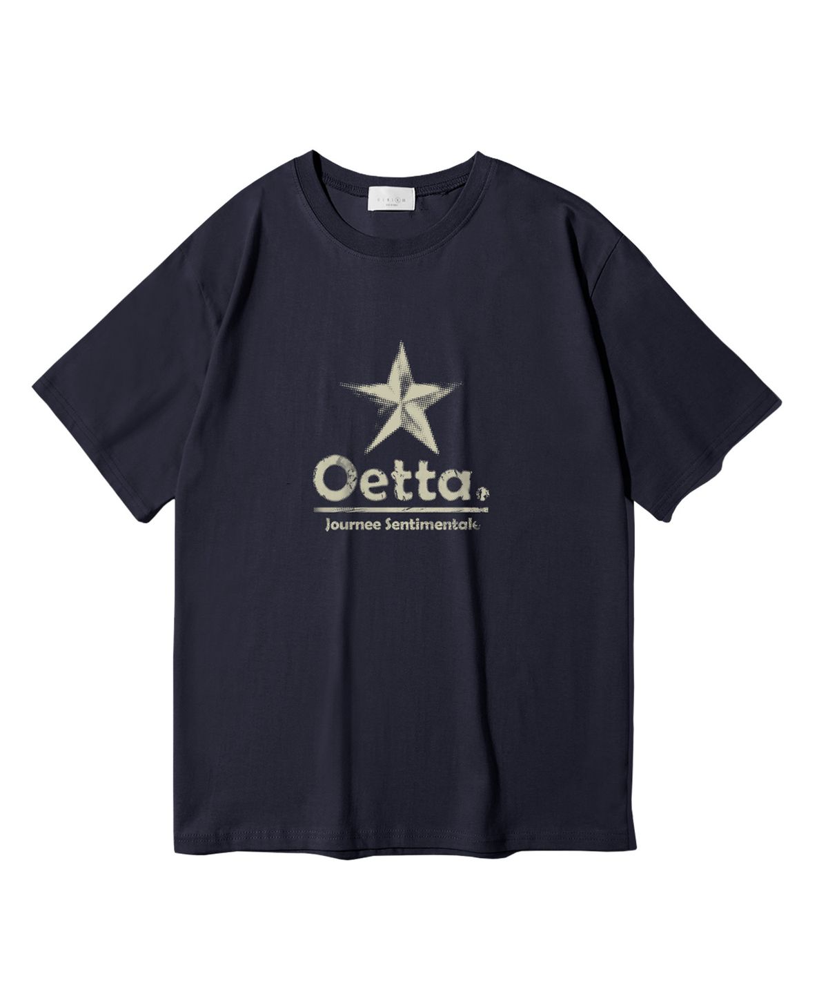 오에타(OETTA) 도트 스타 더블코튼 오버핏 반팔티셔츠 네이비 OTS26036
