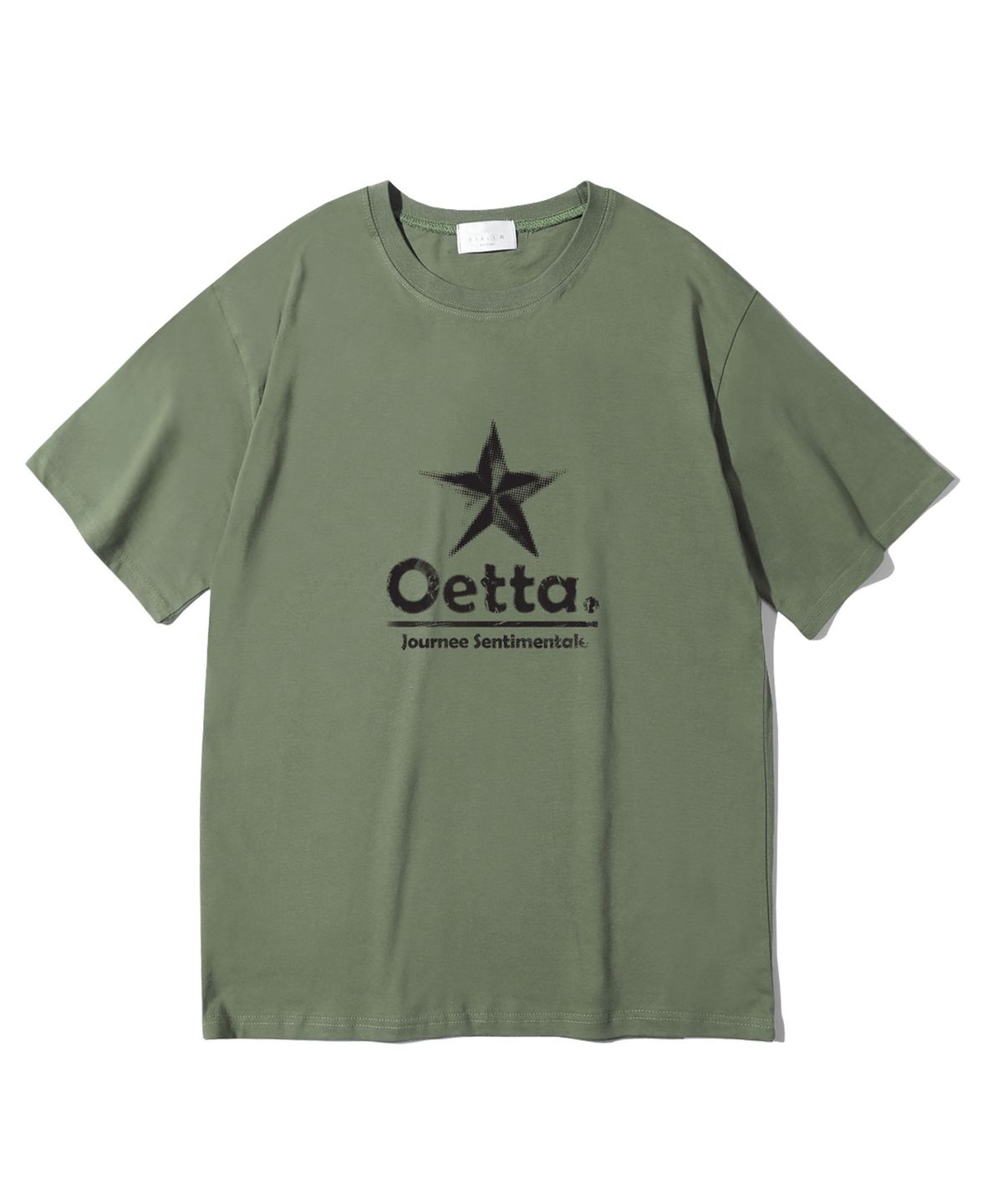 오에타(OETTA) 도트 스타 더블코튼 오버핏 반팔티셔츠 카키 OTS26036
