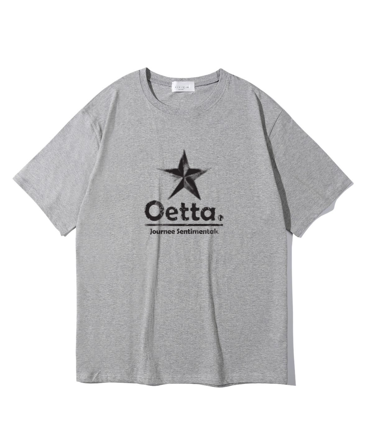 오에타(OETTA) 도트 스타 더블코튼 오버핏 반팔티셔츠 그레이 OTS26036