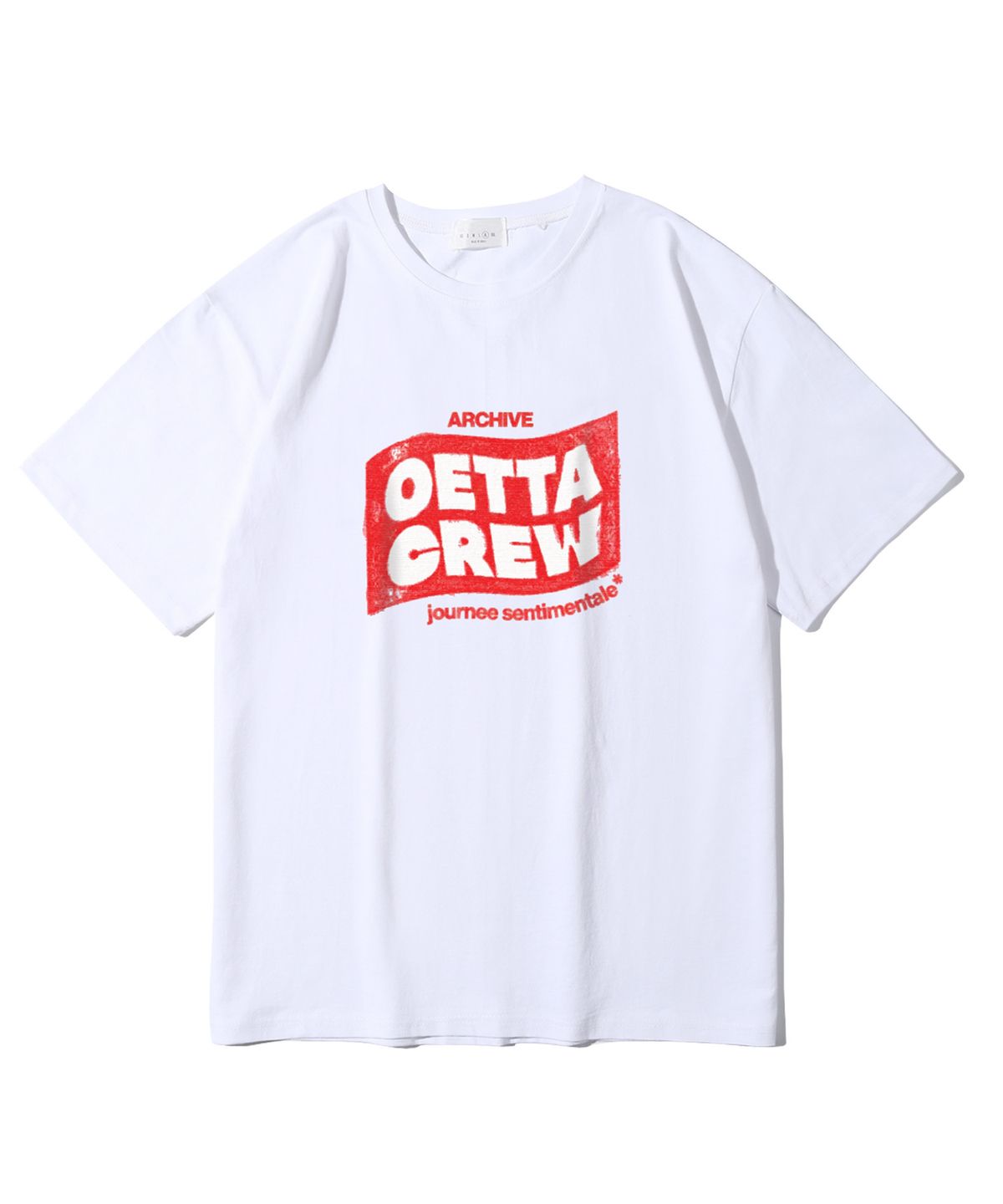 오에타(OETTA) 크루 박스 더블코튼 오버핏 반팔티셔츠 화이트 OTS26035