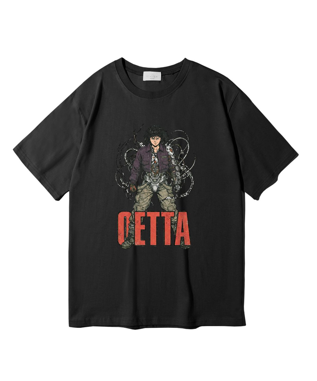 오에타(OETTA) 사이버펑크 더블코튼 오버핏 반팔티셔츠 블랙 OTS26034
