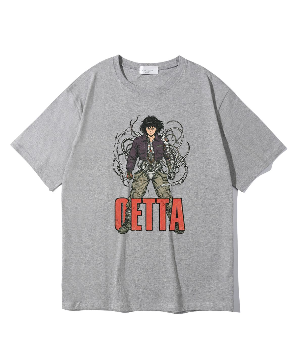 오에타(OETTA) 사이버펑크 더블코튼 오버핏 반팔티셔츠 그레이 OTS26034