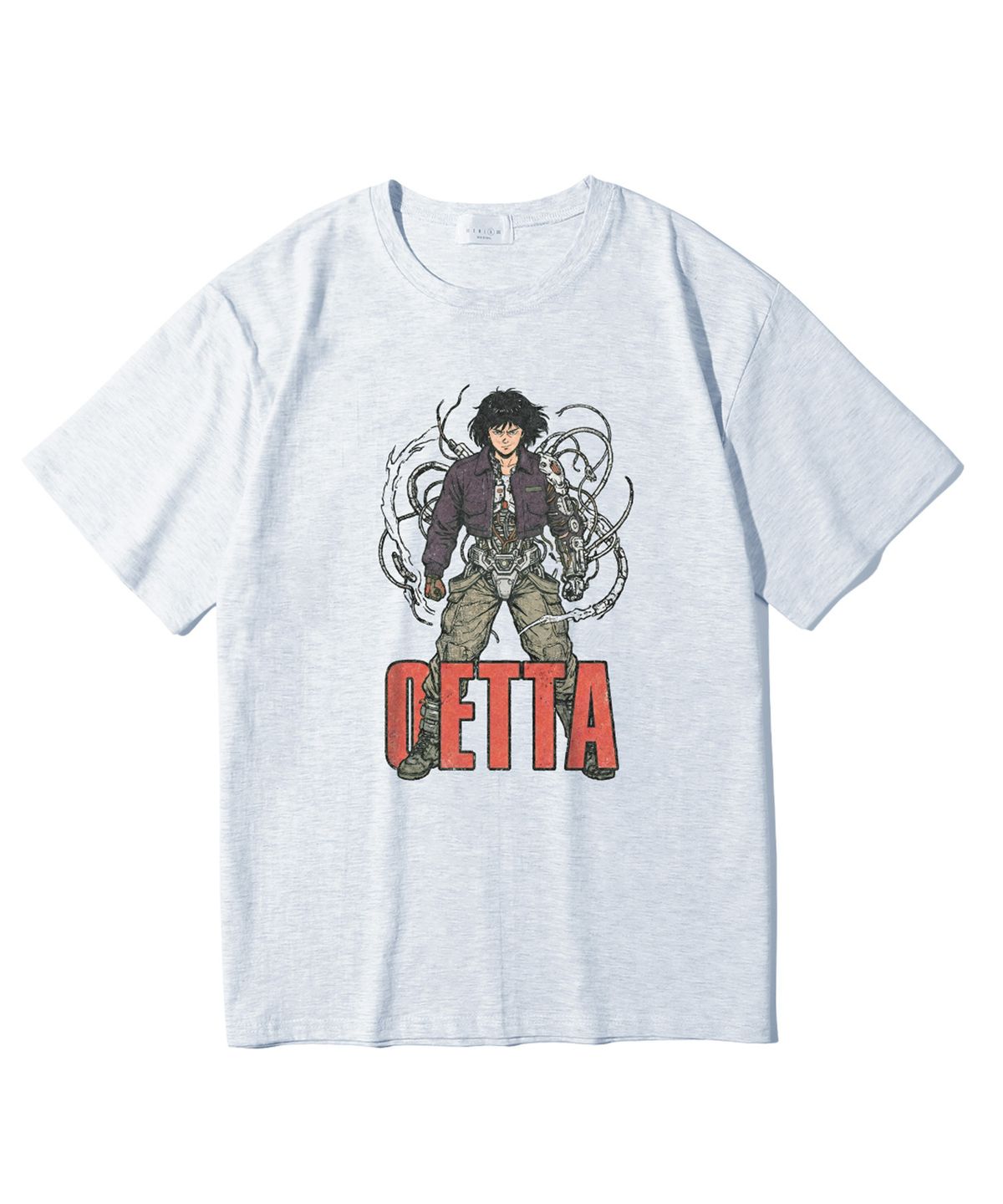 오에타(OETTA) 사이버펑크 더블코튼 오버핏 반팔티셔츠 라이트그레이 OTS26034