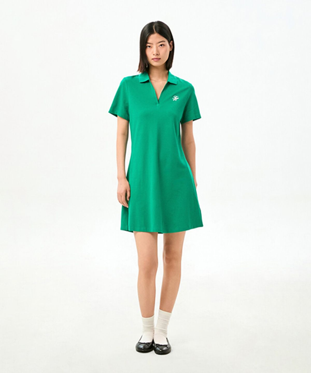 타미힐피거(TOMMY HILFIGER) 스크립트 오픈 넥 폴로 드레스 (T22G3TDR090WT1MS3)
