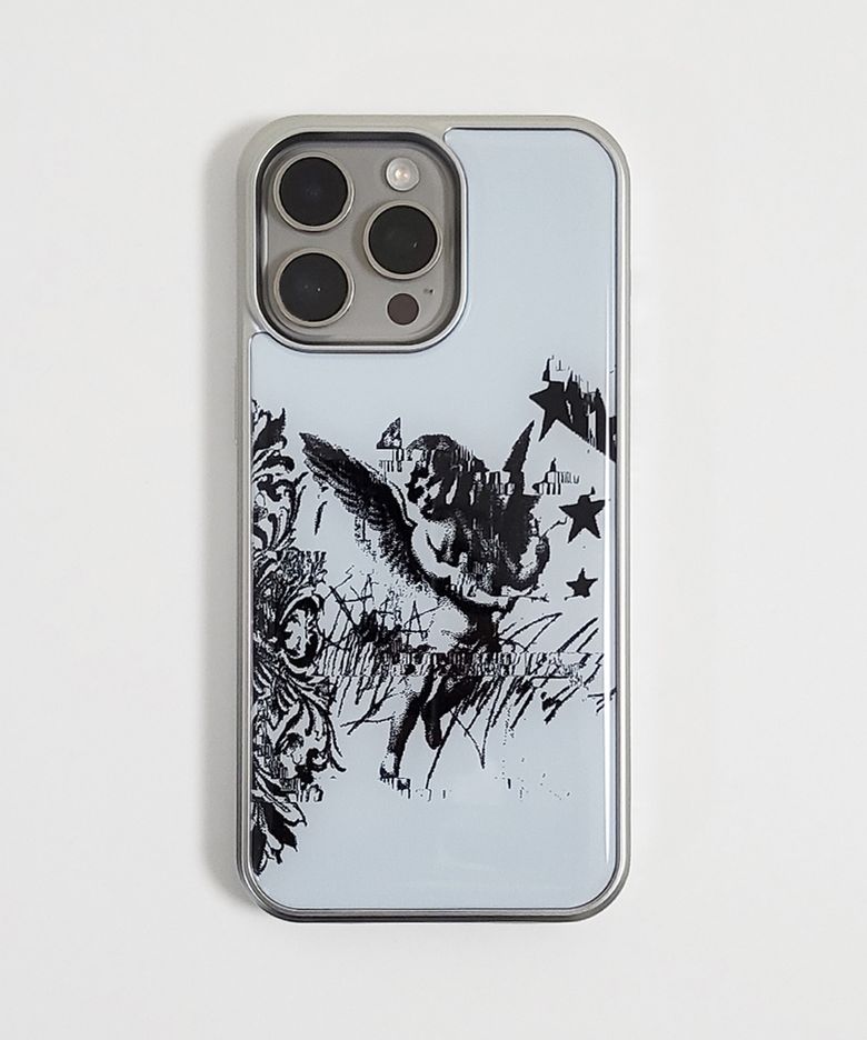 AETERNA Divine Scrawl Phone Case (Slate Noir) (SV_Epoxy/MagSafe Glass)