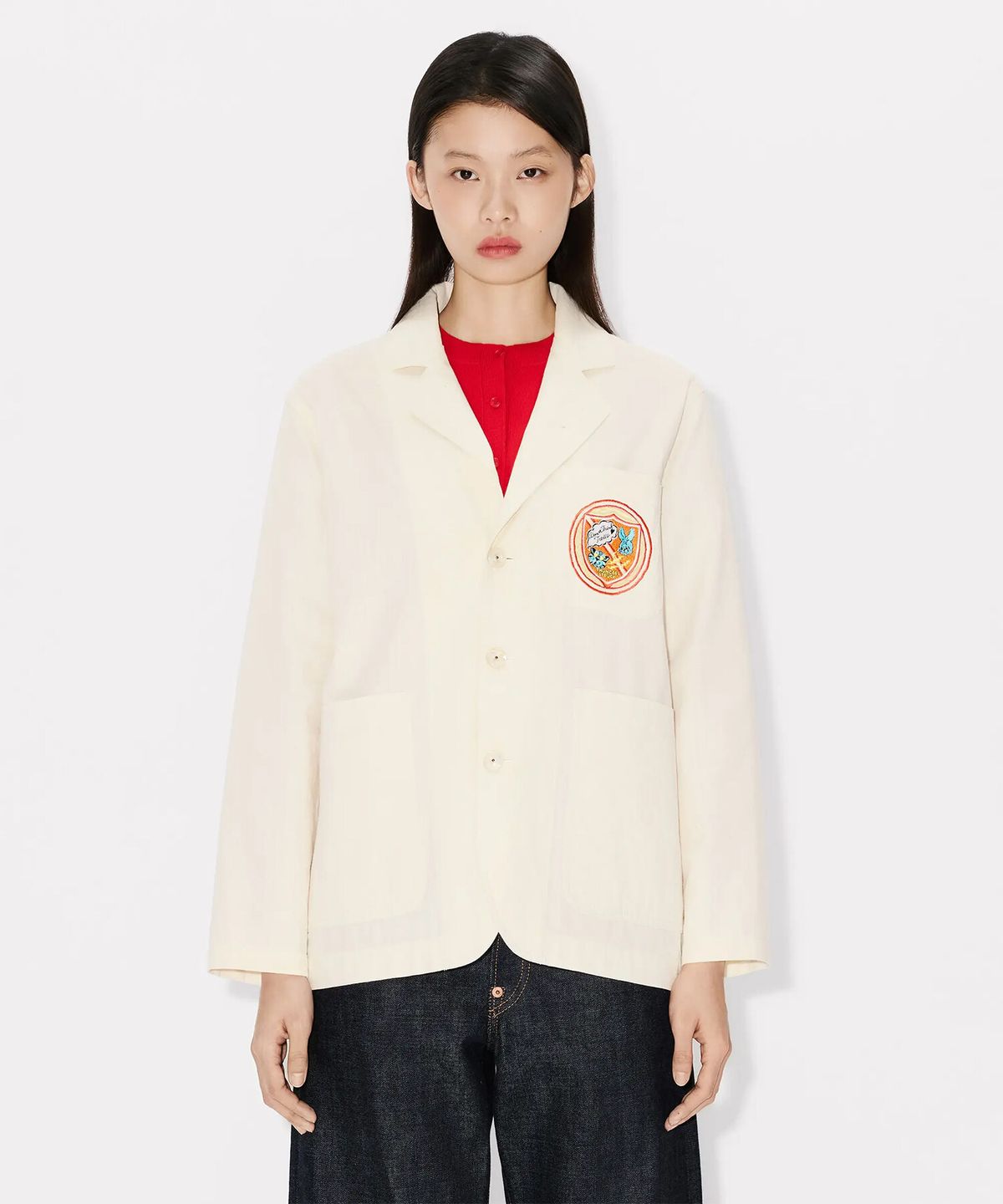 겐조(KENZO) 여성 겐조 뱃지 워크웨어 자켓_K265AWJB02IVX