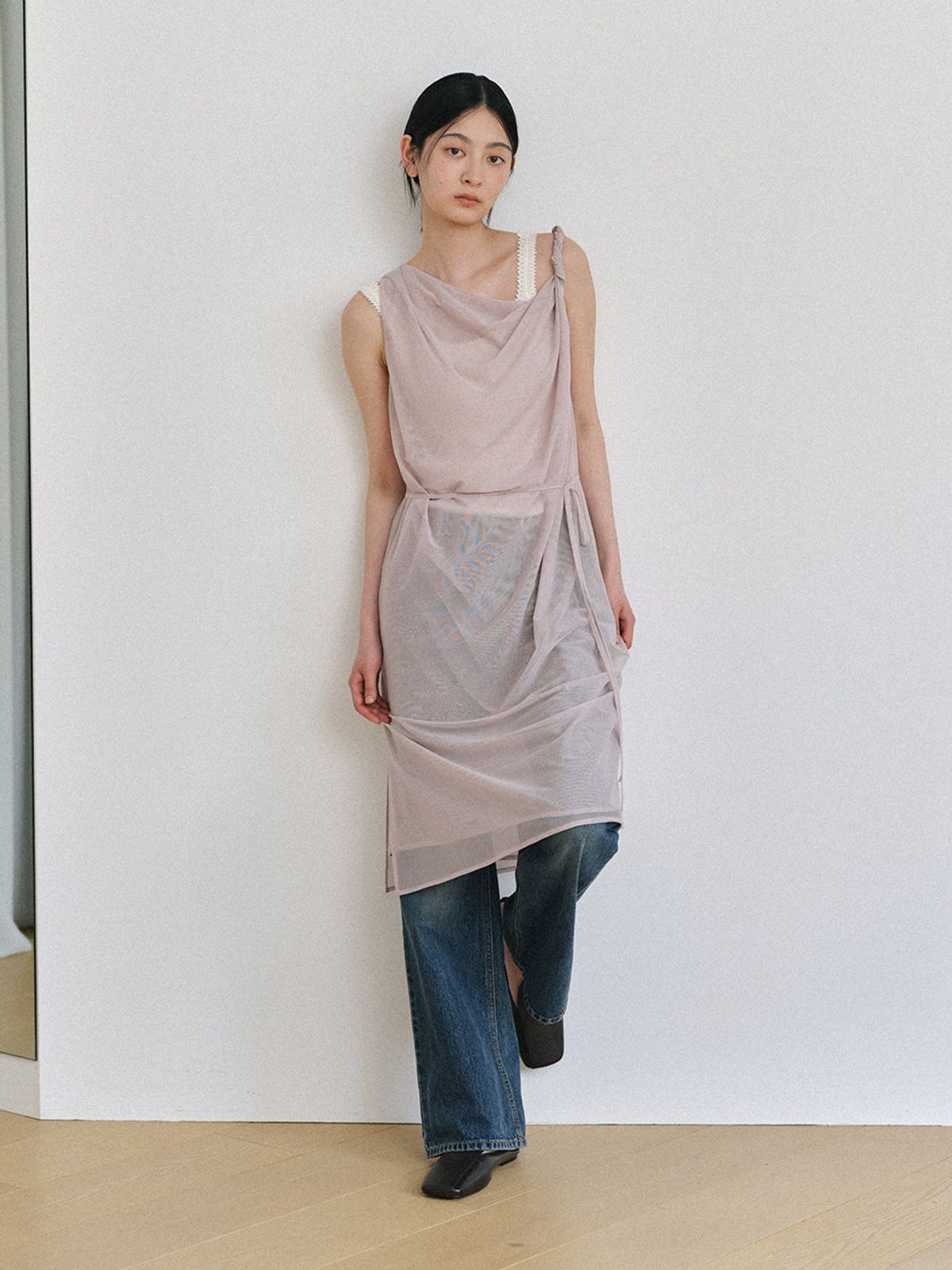 헌치(HUNCH) Soft Layered Mesh Dress