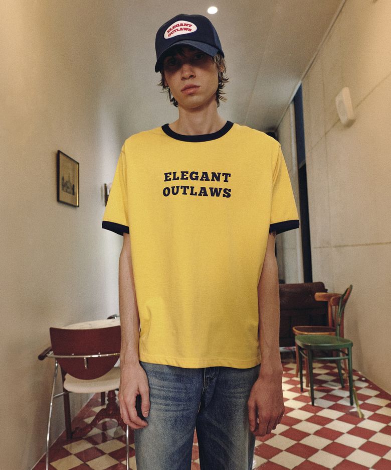 ELEGANT OUTLAWS RINGER T-SHIRT YELLOW