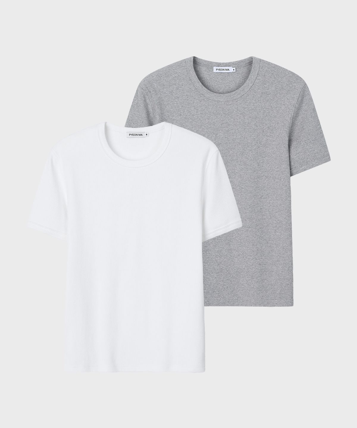 편마(PYEON MA) [2PACK] Slim Fit Rib T-shirt - 3color