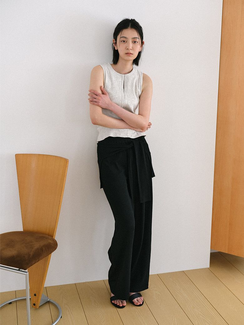Vertical Seam Sleeveless Knit Top (3color)