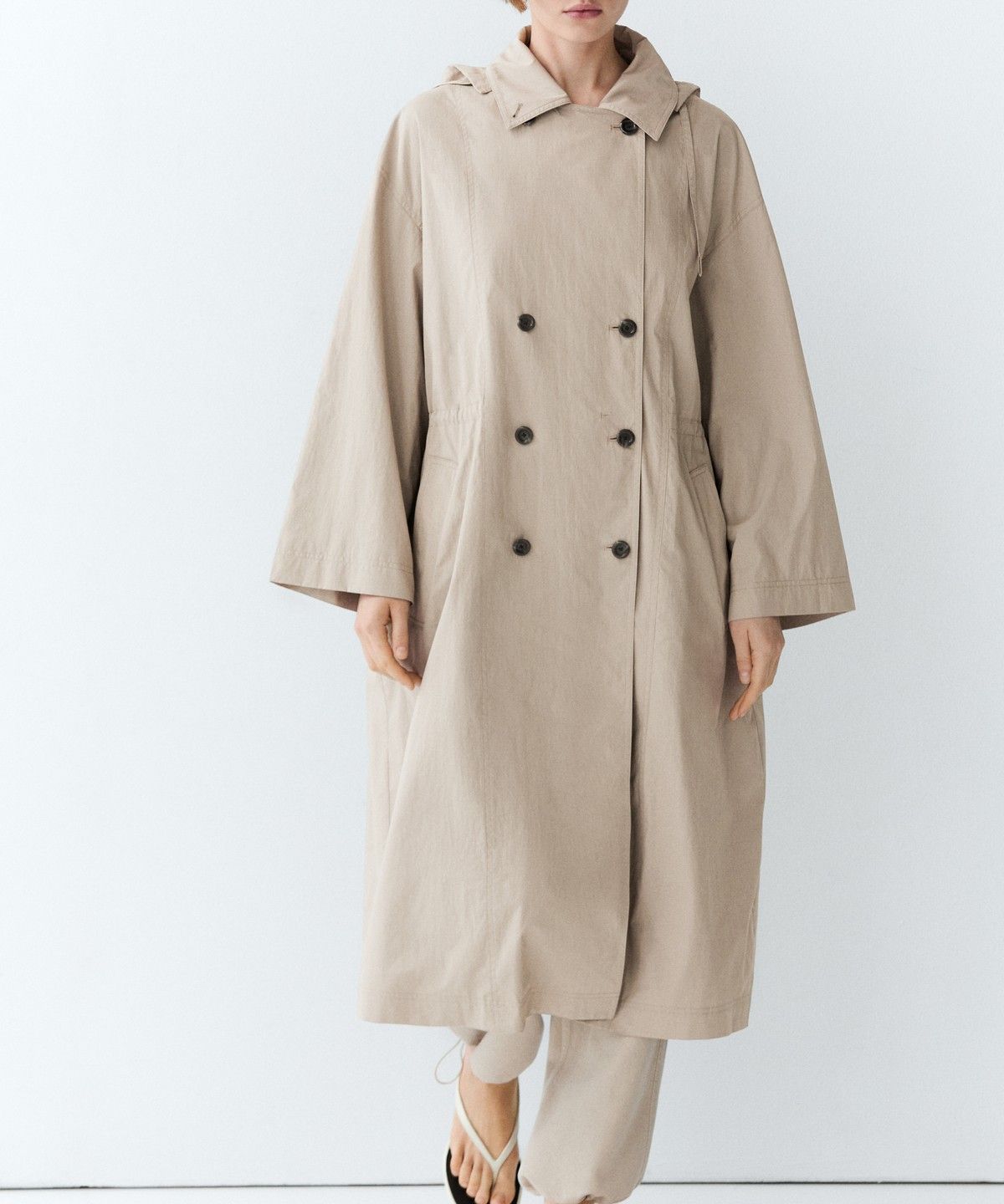 마시모두띠(MASSIMO DUTTI) 코튼 블렌드 테크니컬 트렌치코트