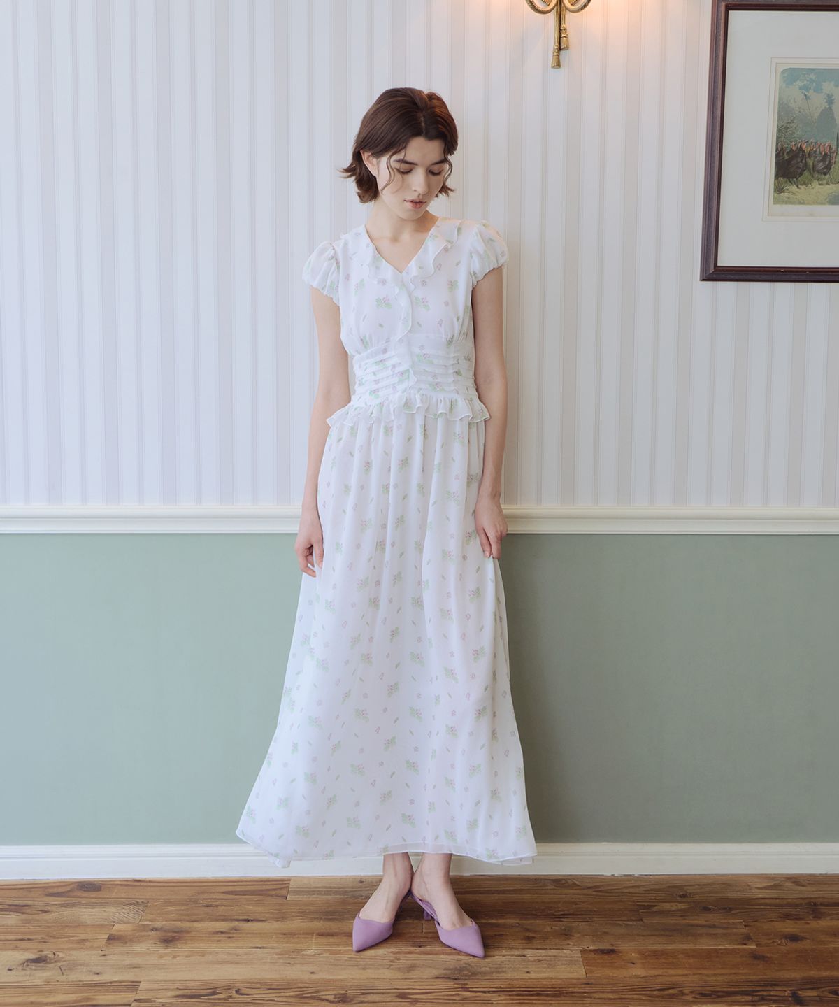 아이스가든에이오공팔(ICE GARDEN A.508) Jacaranda Print Dress