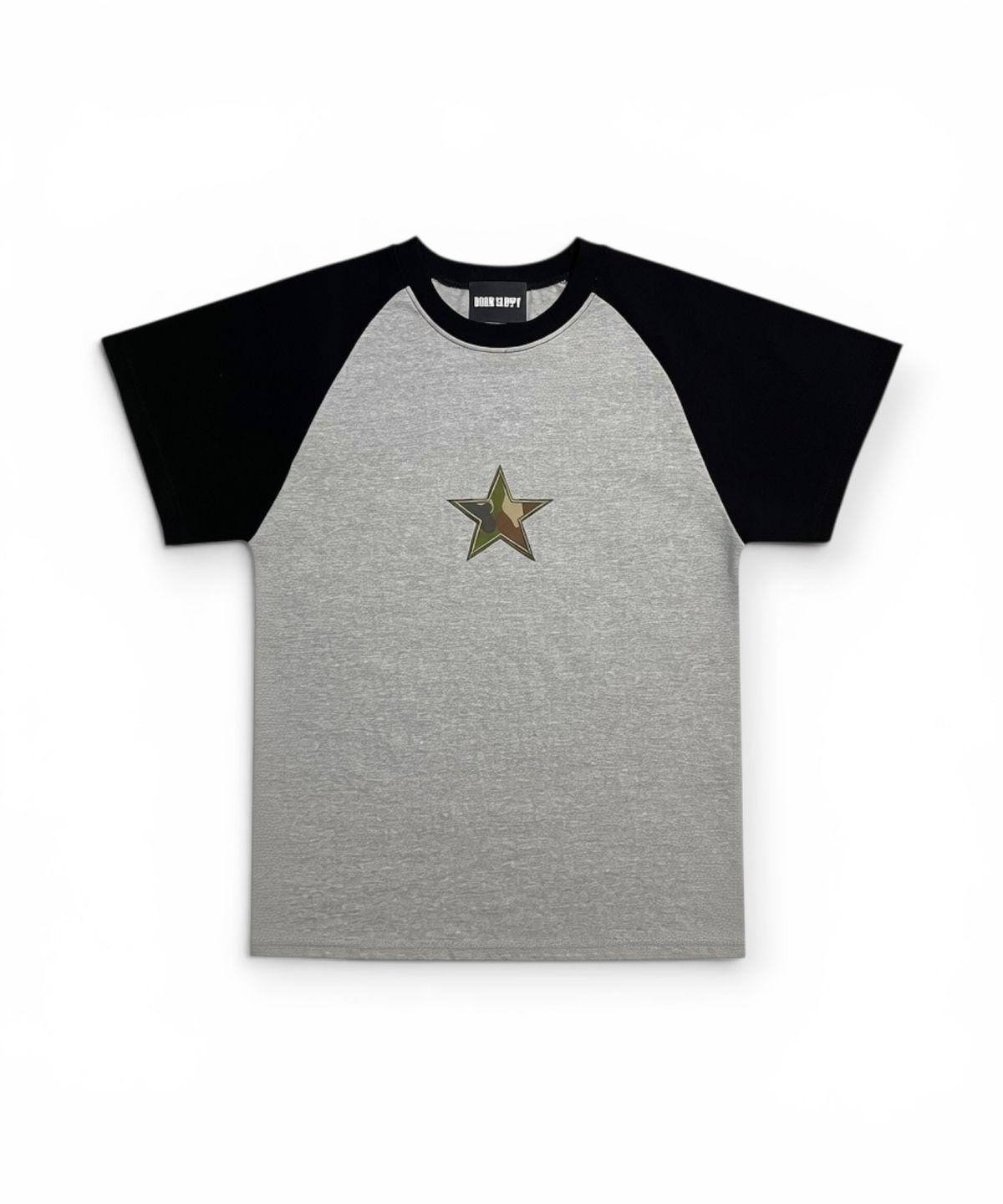 본슬리피(BORN SLIPPY) Camo Star Raglan Half Tee (Black)