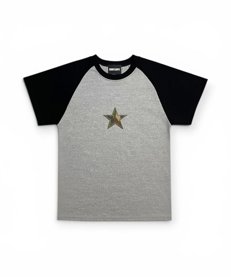 Camo Star Raglan Half Tee (Black)