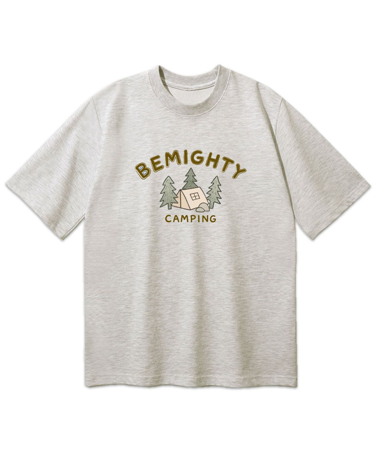 비마이티(BEMIGHTY) 크레용 캠핑 드로잉 오버핏 반팔티셔츠 [오트밀]