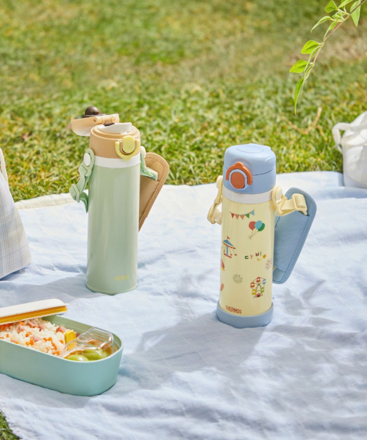 써모스(THERMOS) 보온보냉 스트랩 원터치 마이디자인보틀 JOI-501K (500ml) 기본스티커포함