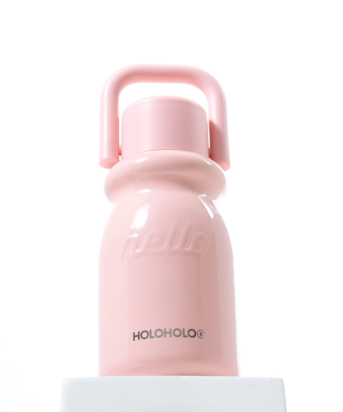홀로홀로(HOLOHOLO) 밀크 원터치 보온병 텀블러 430ml  핑크