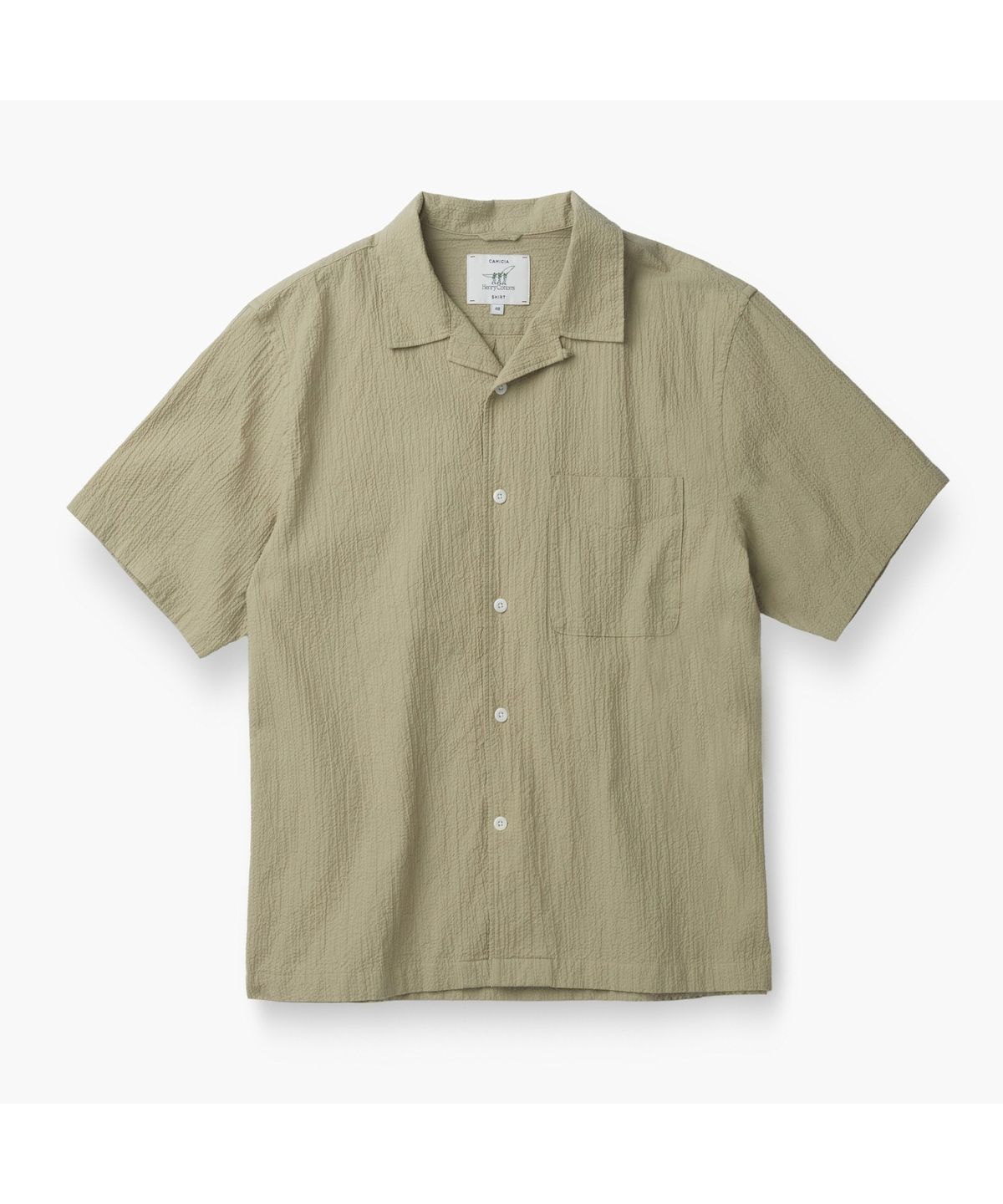 헨리코튼(HENRY COTTONS) [Imported Fabric] 시어서커 오픈 카라 셔츠 (컴포트핏) AHSAM26621KHL