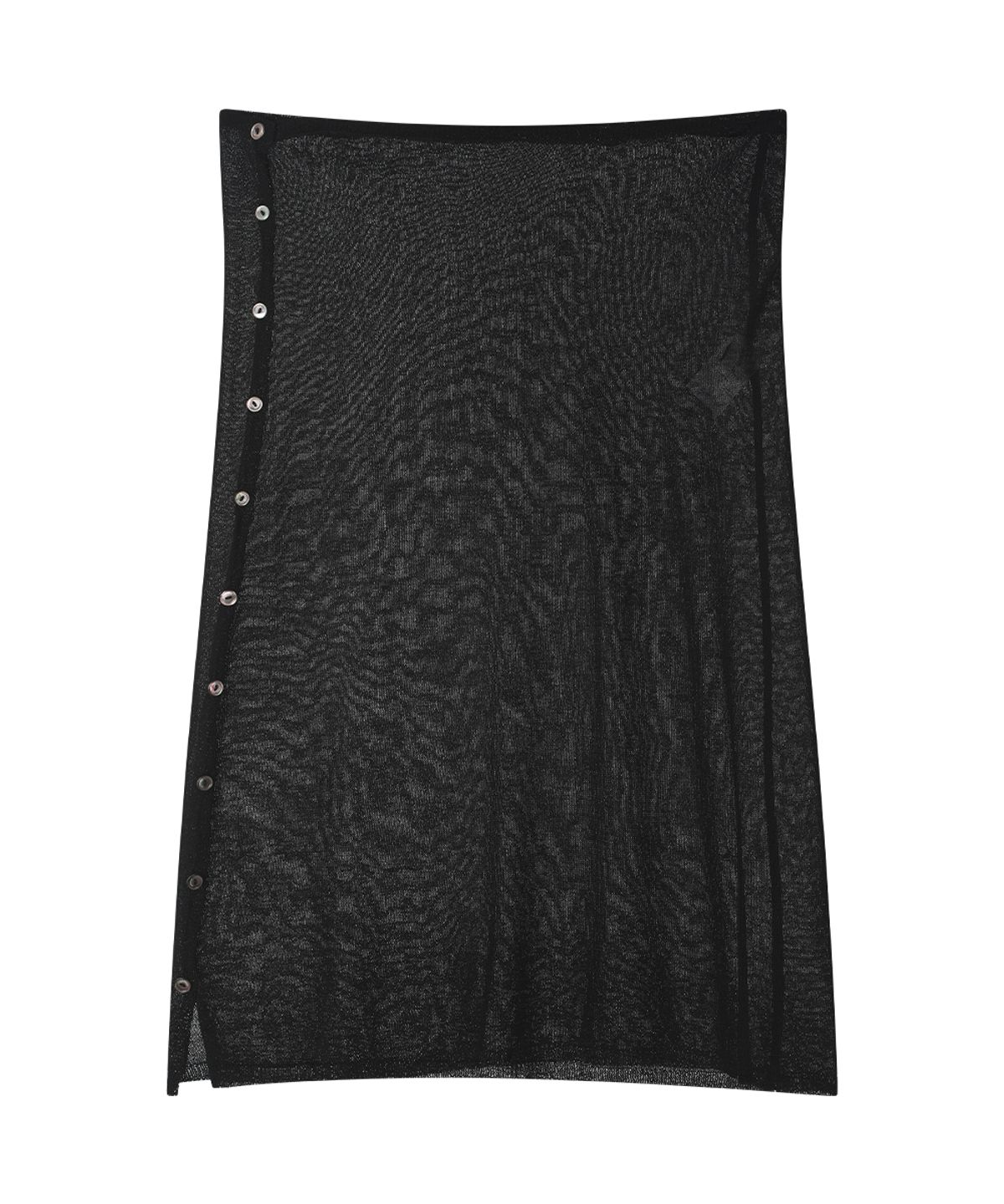 선데이후르츠마켓(SUNDAY FRUIT MARKET) W) SUNDAY SHEER BUTTON SKIRT BLACK