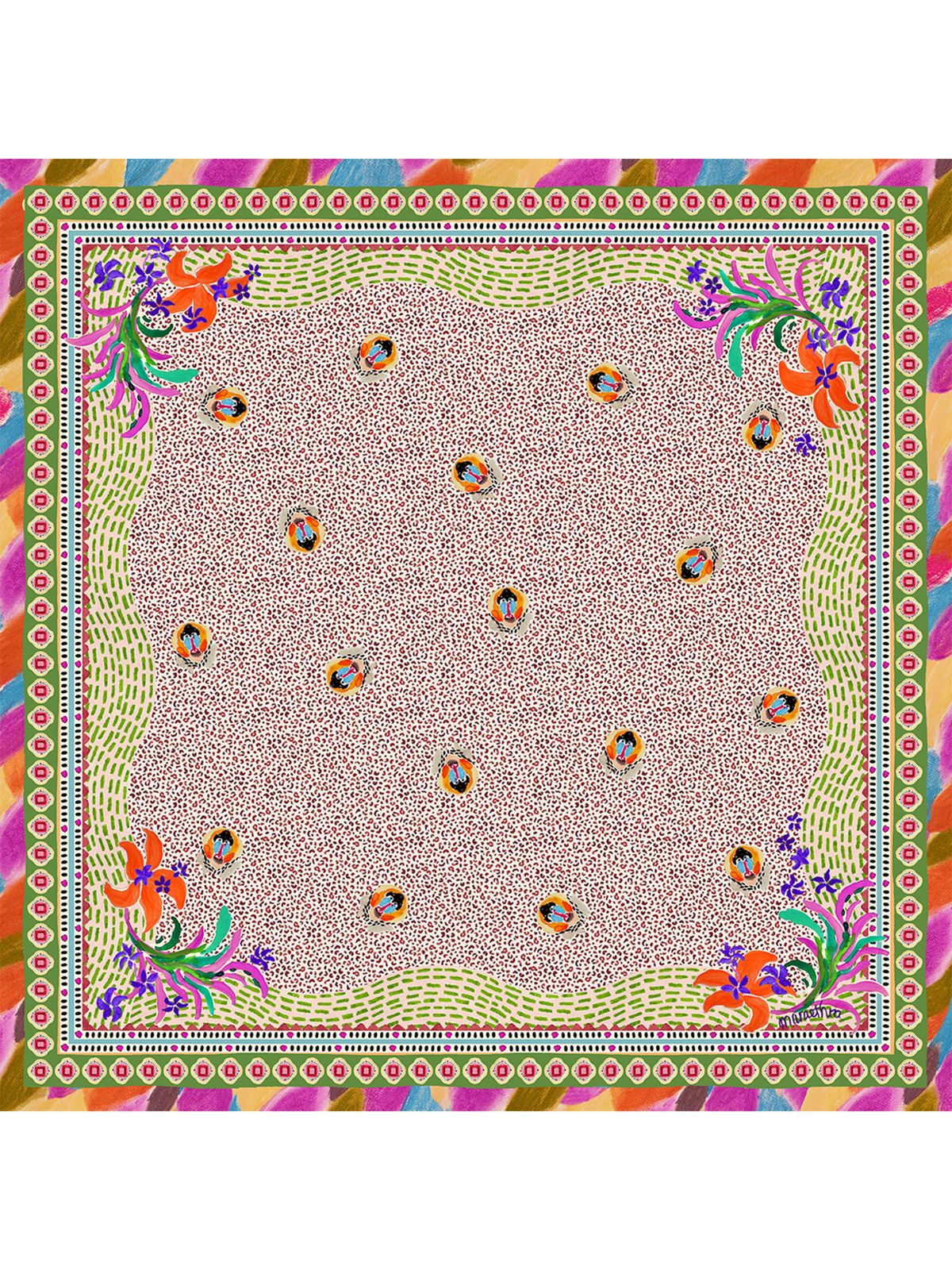 마레트라(MARAETHRA) Be My Holiday Cotton Square Scarf  비 마이 홀리데이 코튼 스퀘어 스카프