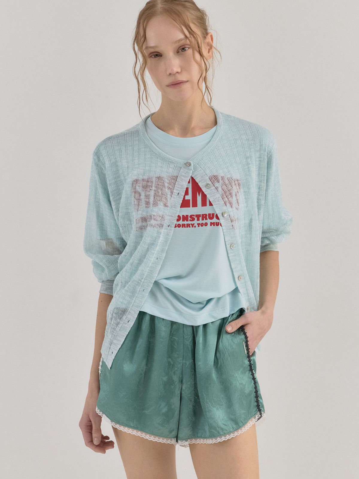 쏘리, 투 머치 러브(SORRY, TOO MUCH LOVE) Serena Knit  Sunshine Cardigan_Mint
