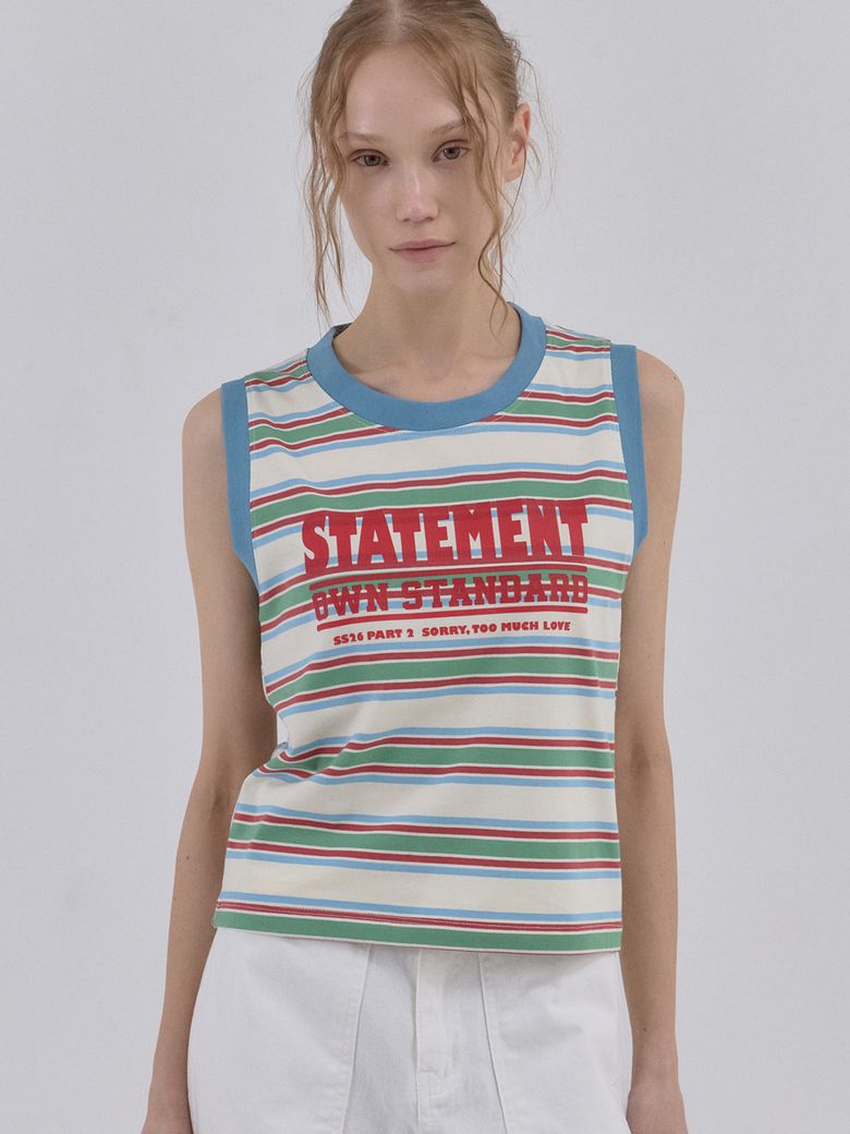 Statement Stripe Summer Tank Top_Blue
