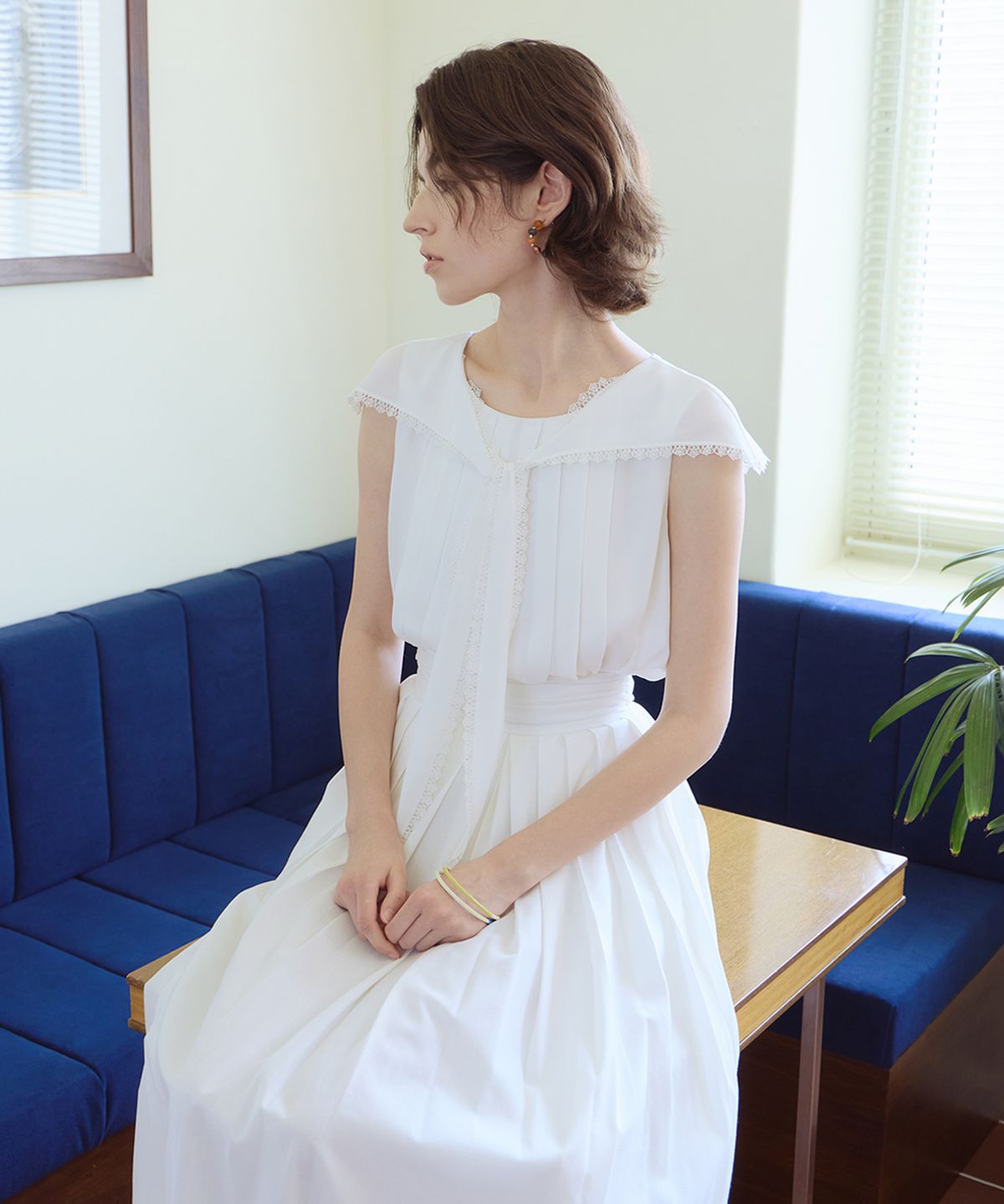 아이스가든에이오공팔(ICE GARDEN A.508) Pleated Scarf Blouse