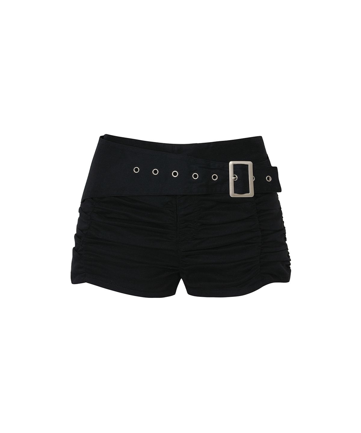 페인오어플레져(PAINORPLEASURE) VIOLA BELTED SHORTS black