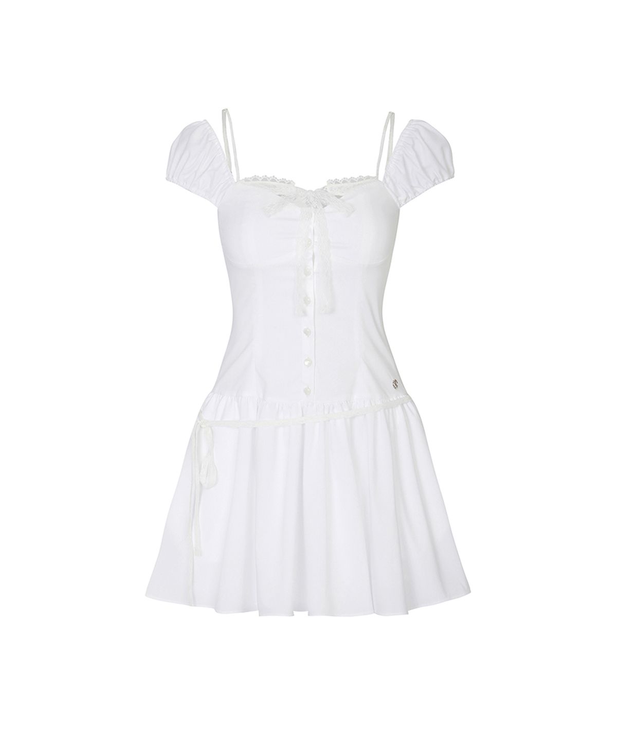 페인오어플레져(PAINORPLEASURE) WENDY RIBBON DRESS white