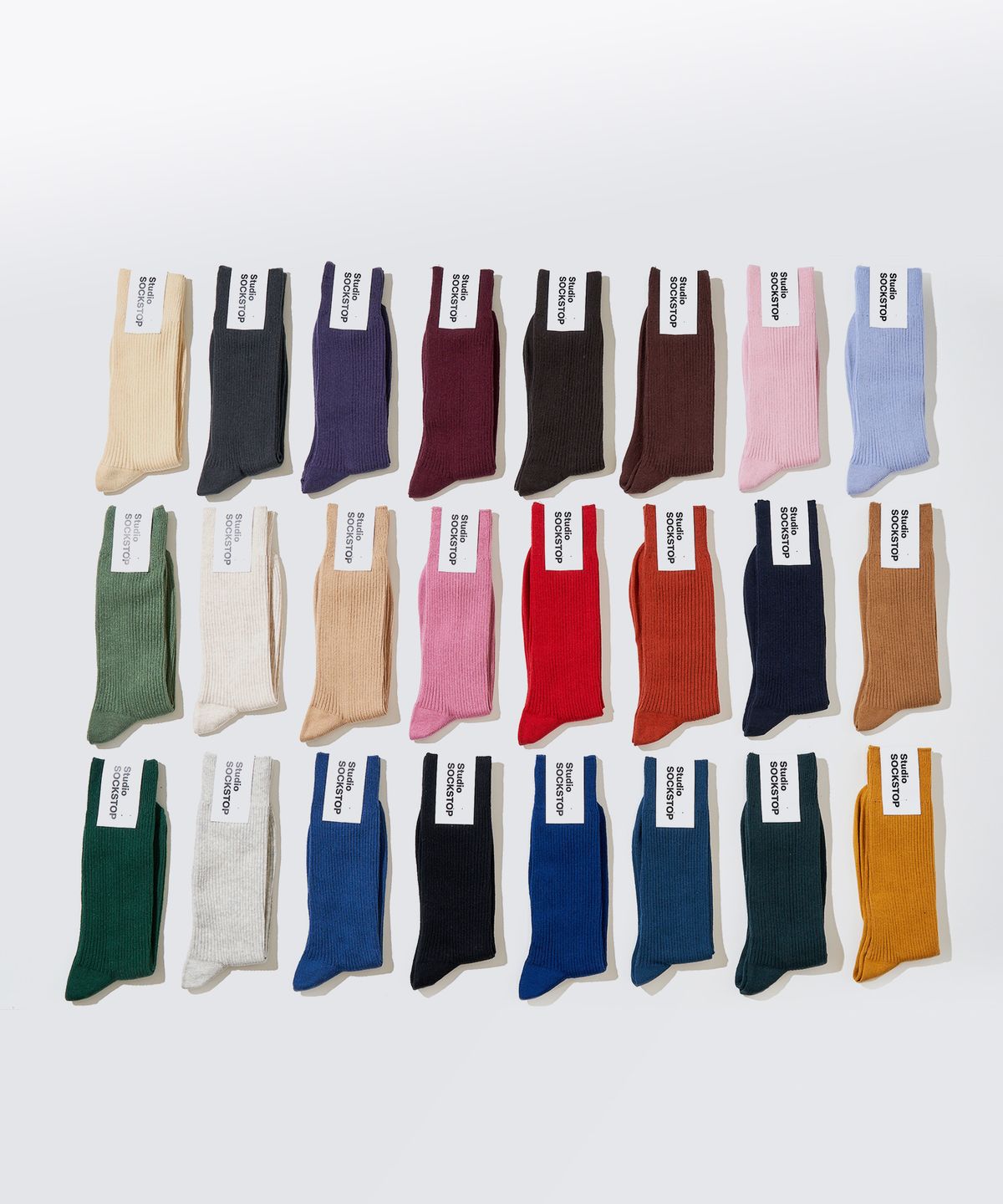 스튜디오 싹스탑(STUDIO SOCKSTOP) 싹스탑 여성 남성 컬러 골지 립 크루삭스 컬러선택_26color