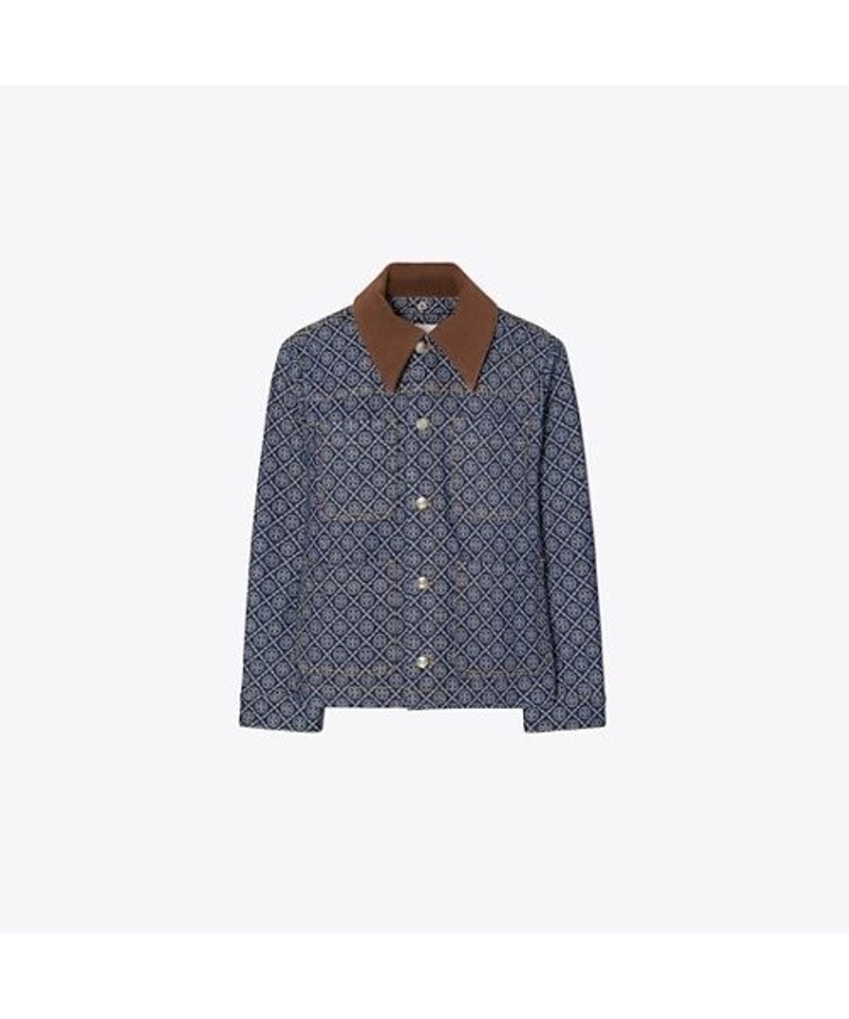 토리버치(TORYBURCH) 오버사이즈드 코튼 반 재킷 - 티모노그램 스톤 워시