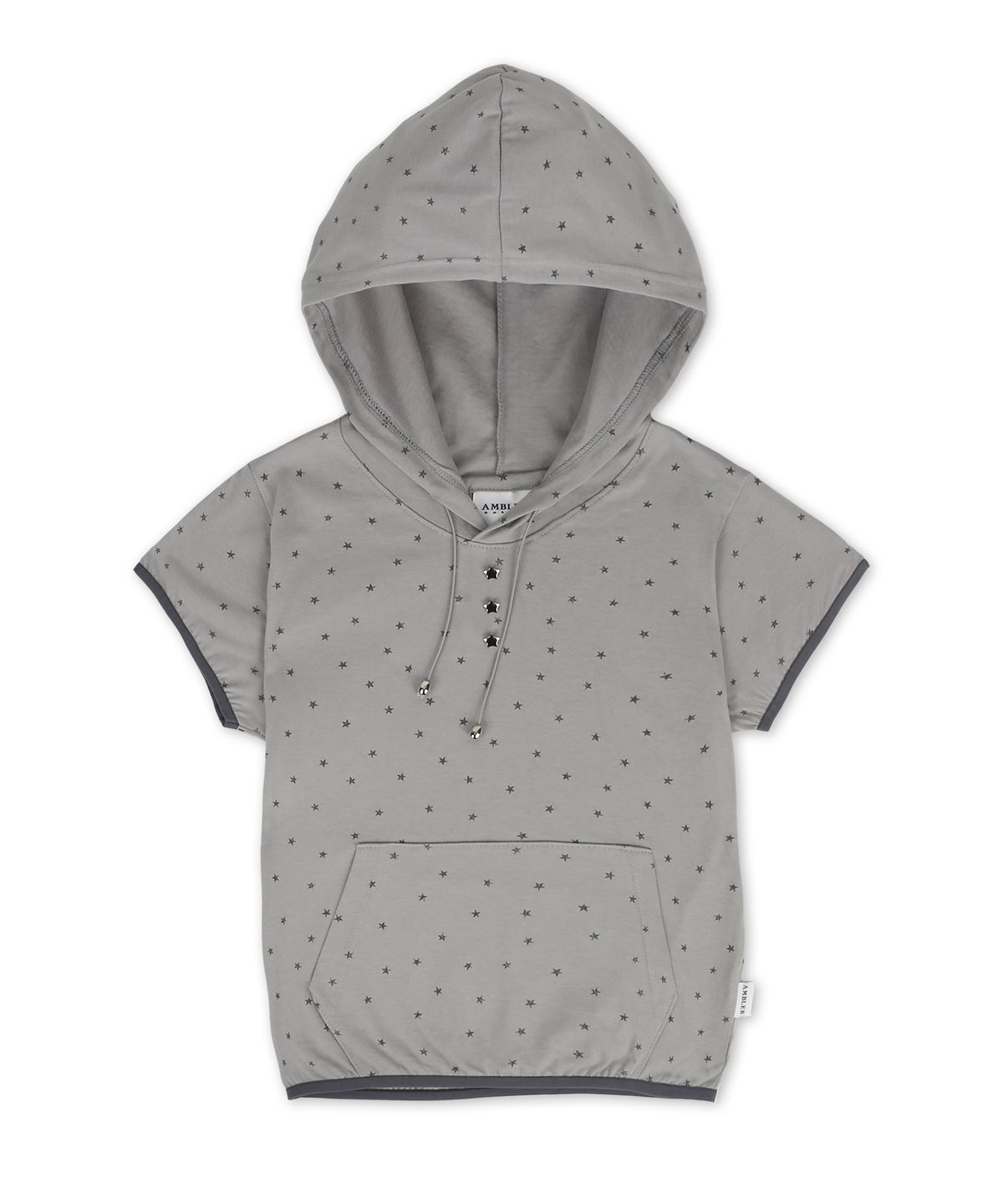 엠블러(AMBLER) Star Cotton Hoodie 반팔 후드 티셔츠 ACR704 (멜란지)