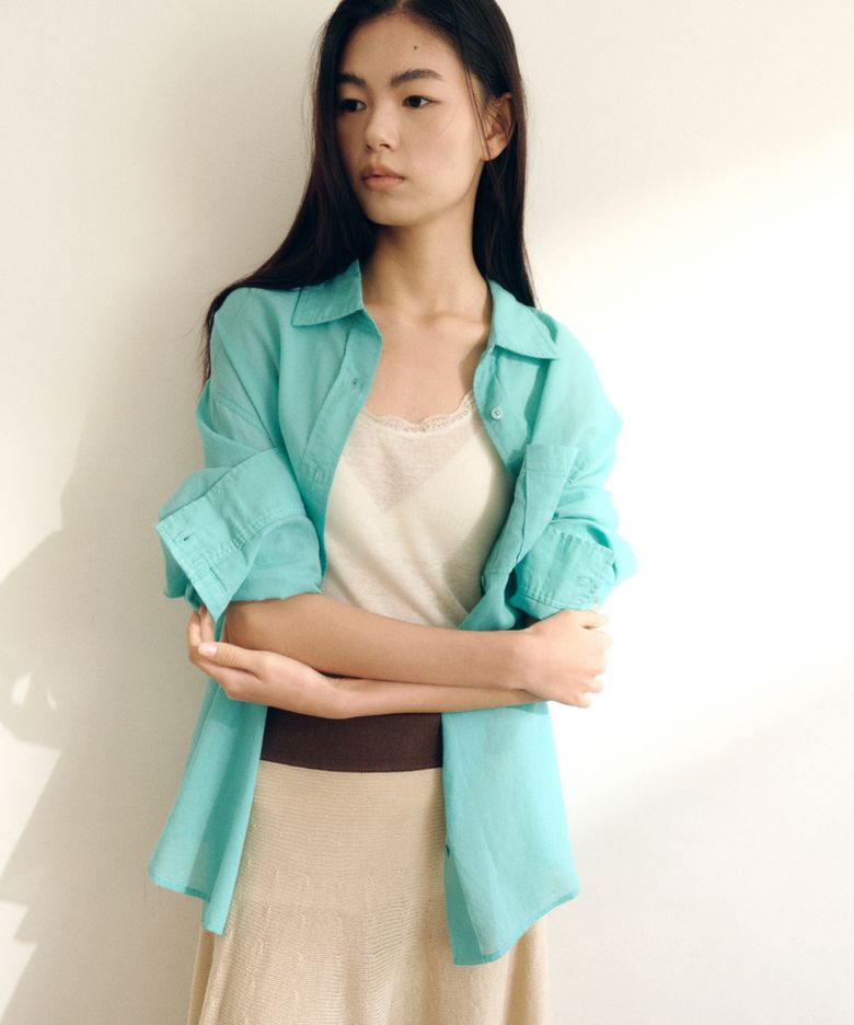 SOFT GAUZE ONE POCKET SHIRT [MINT]