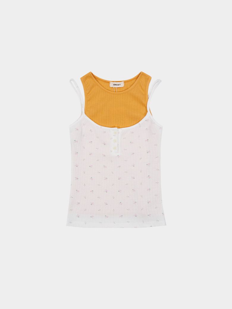 로쥬 플라워 투웨이 레이어드 나시_Roju Top_Cream Ivory