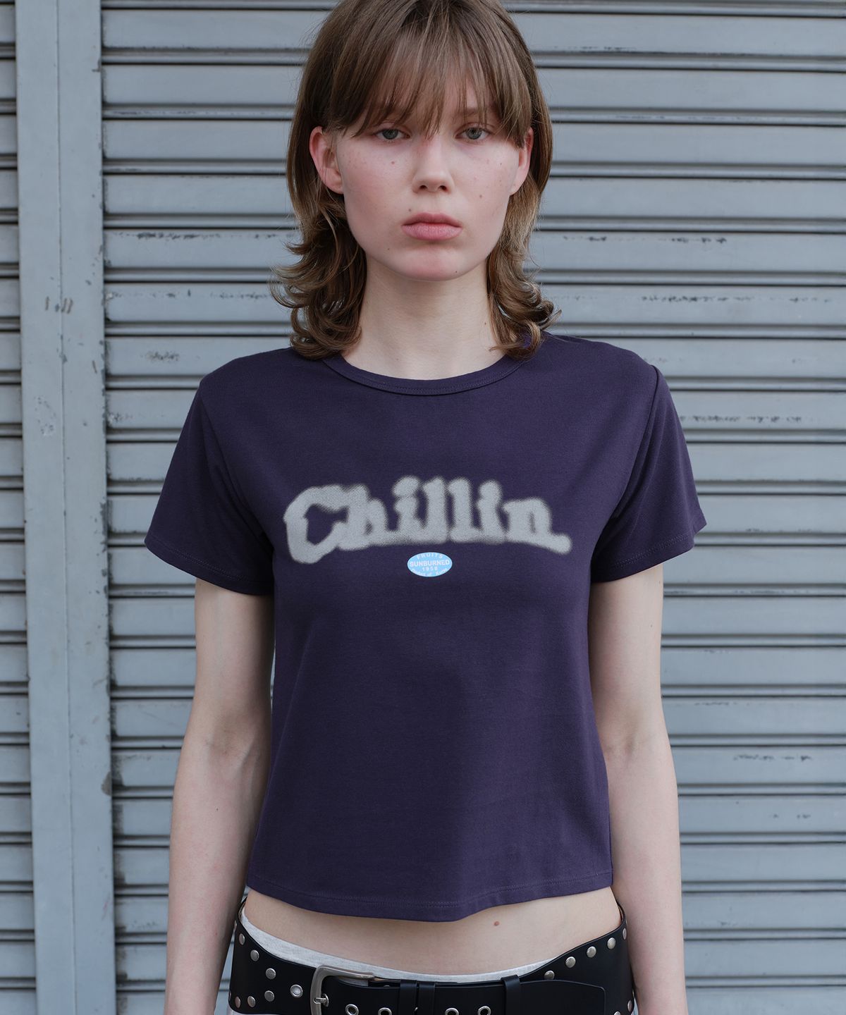 썬번프로젝트(SUNBURNPROJECT) CHILLIN T-SHIRT, PURPLE