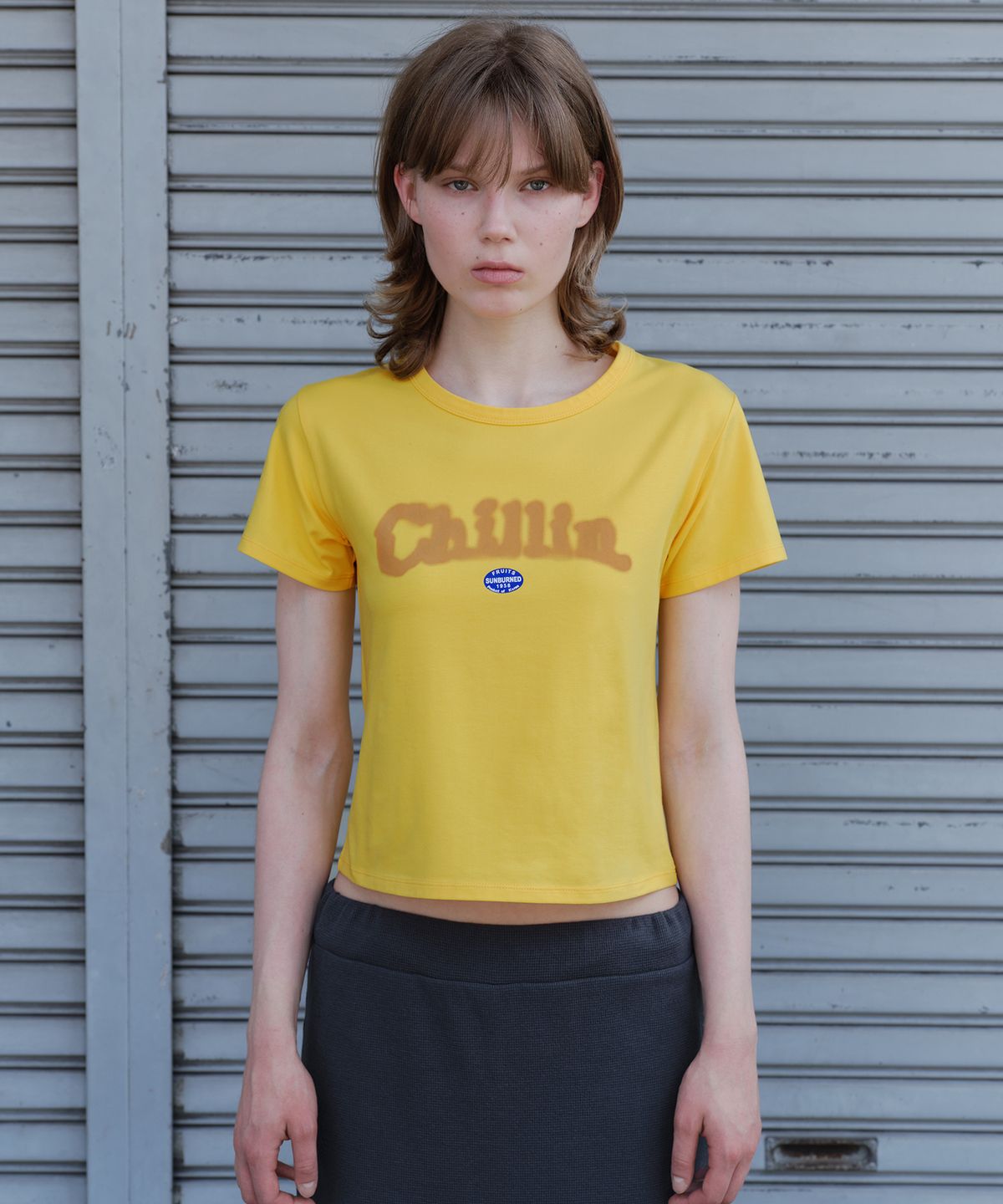 썬번프로젝트(SUNBURNPROJECT) CHILLIN T-SHIRT, YELLOW