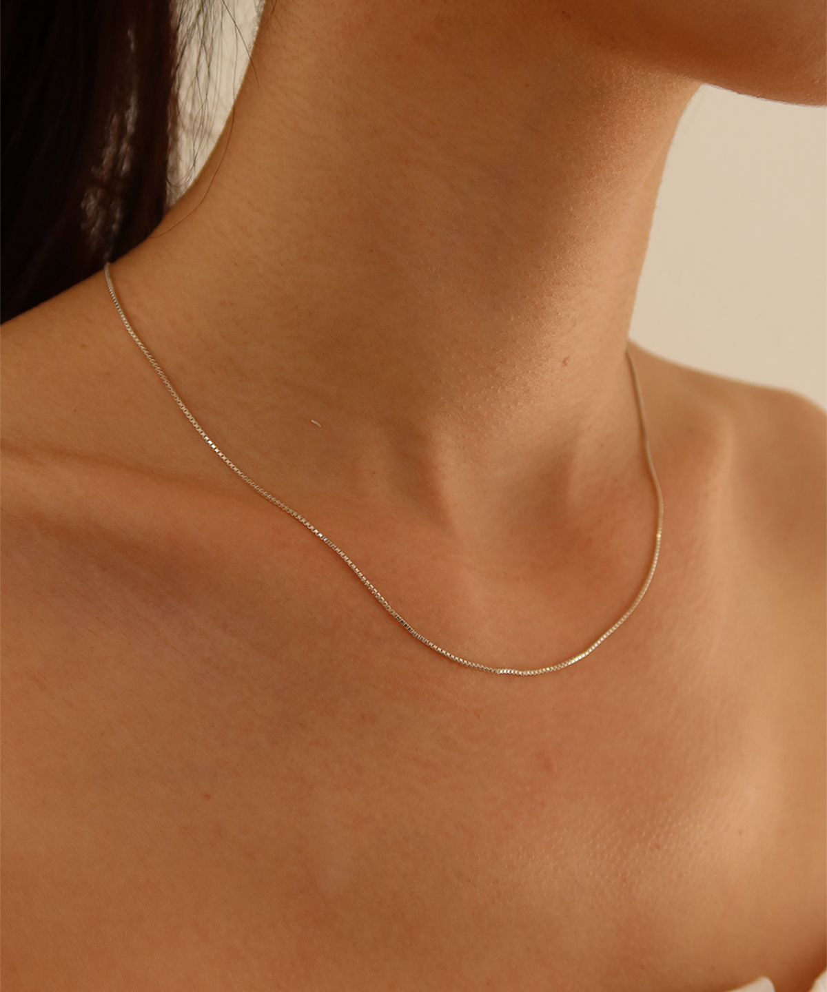 페브오어(FEBOR) Square knot chain necklace_silver