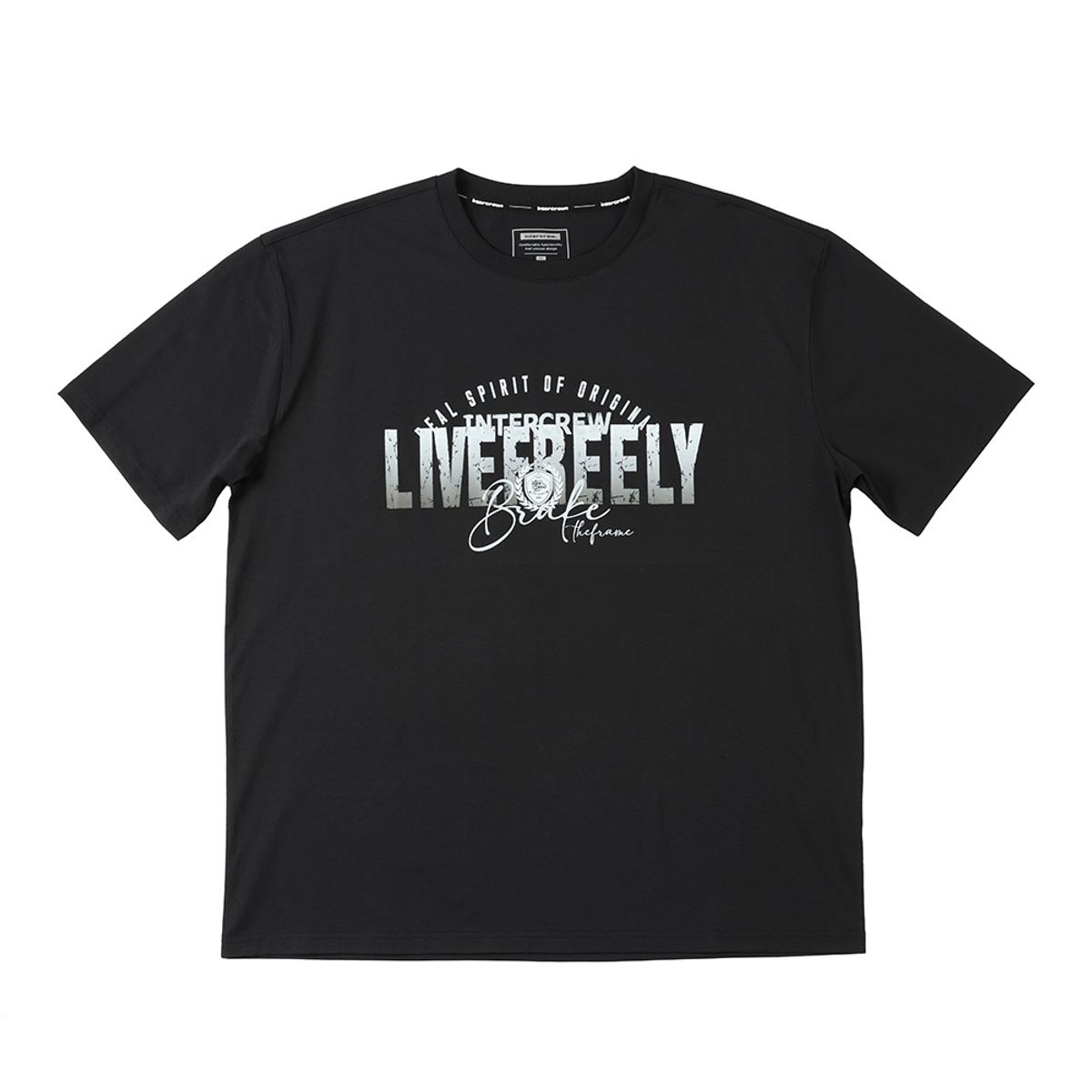 인터크루(INTERCREW) 디지털 프린트 기능성 반팔 티셔츠 블랙 ITA2XR01ABK