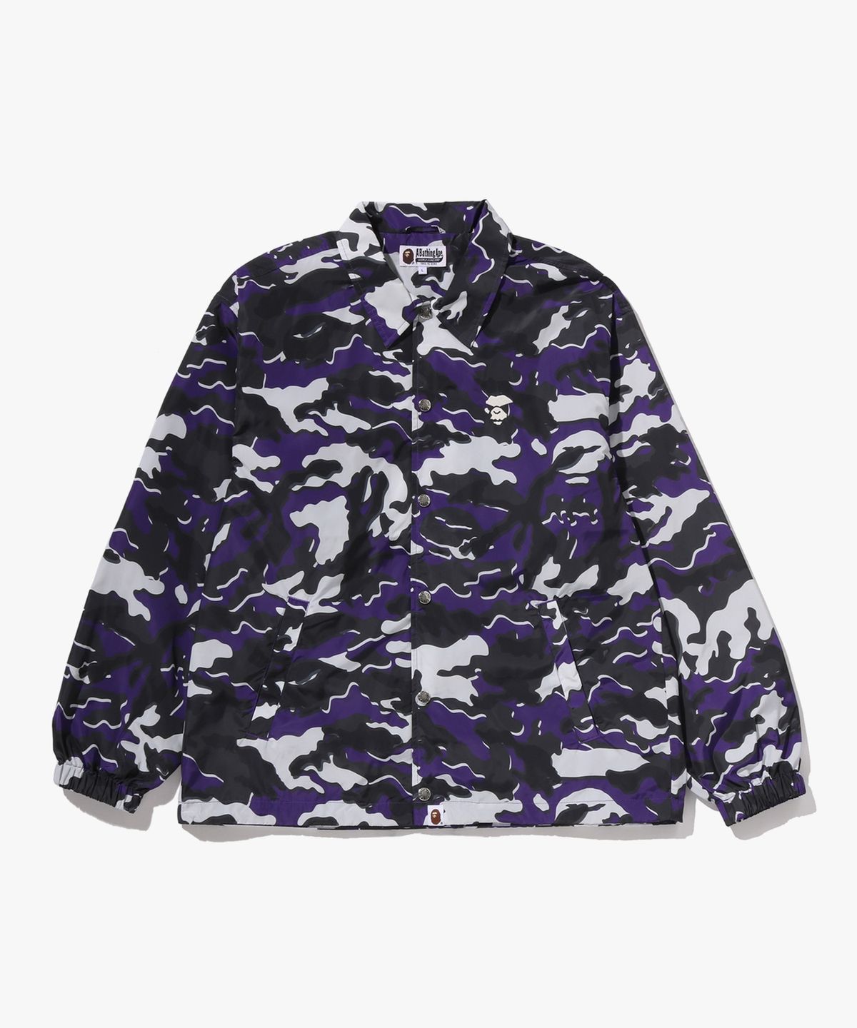 베이프(BAPE) 글리치 우드랜드 카모 코치 자켓(M) PURPLE