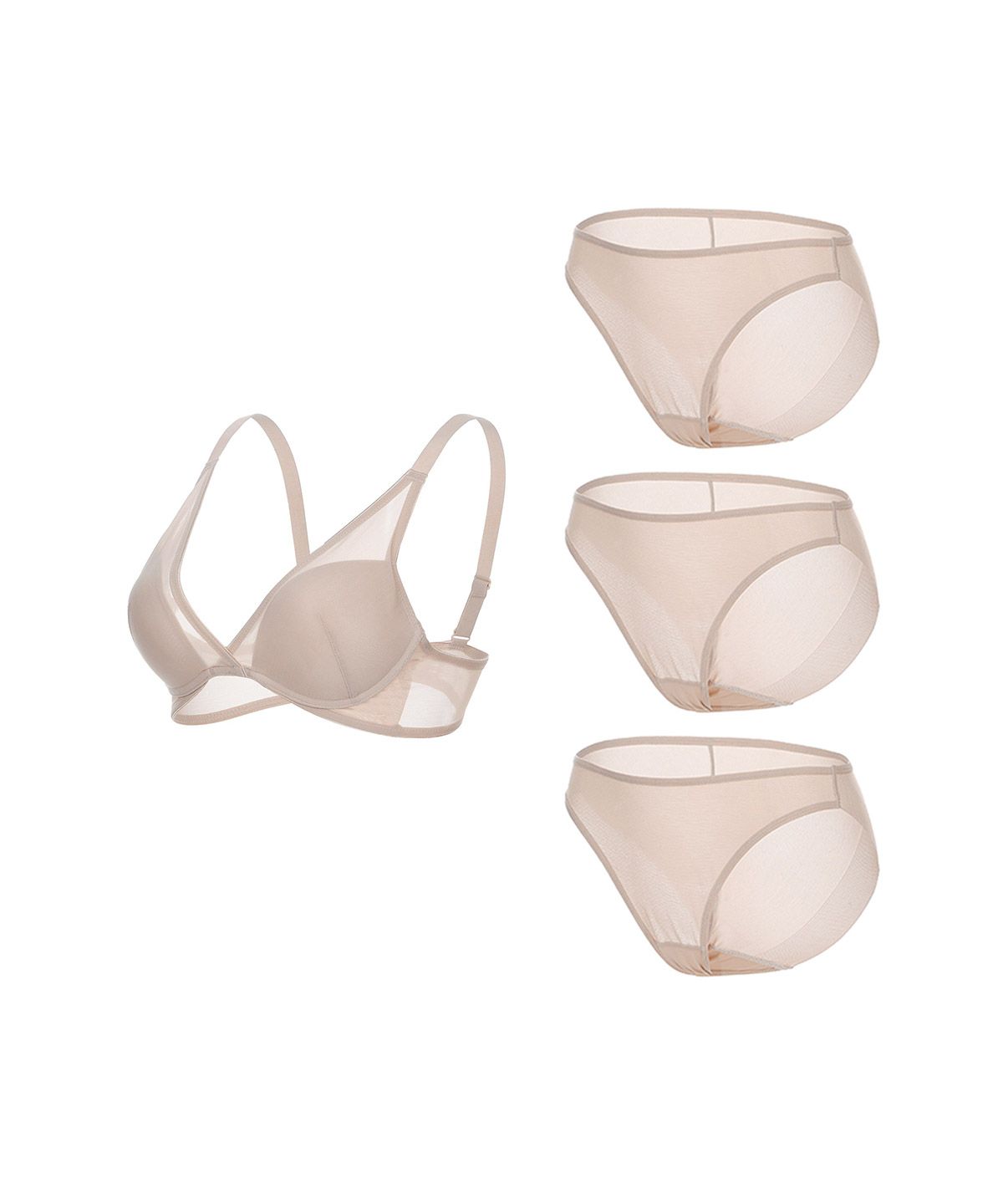 글램레이디(GLAMLADY) [4PACK]소프트 시스루 브라 실속세트 4종