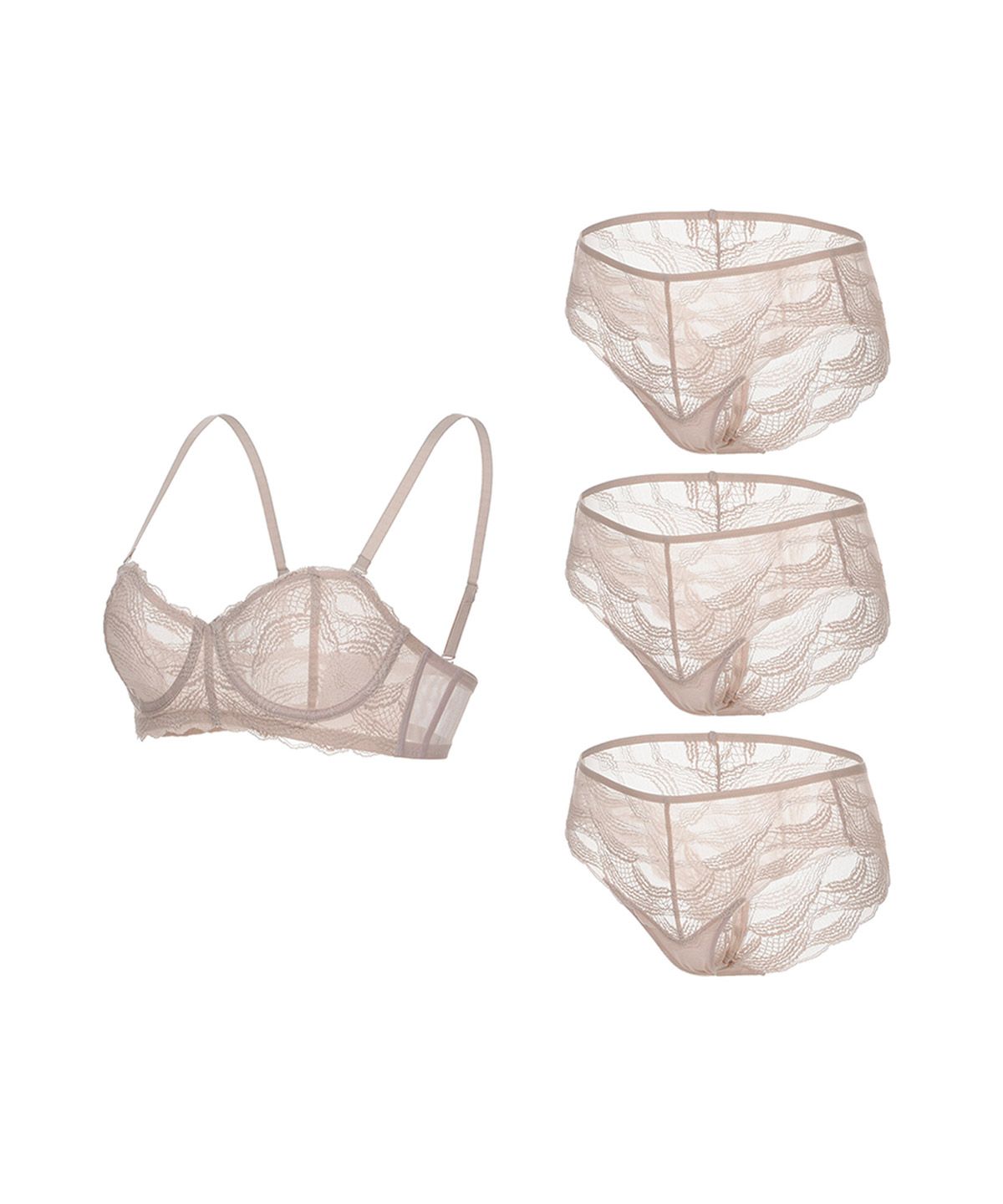글램레이디(GLAMLADY) [4PACK]웨이브 와이어 브라렛 실속세트 4종