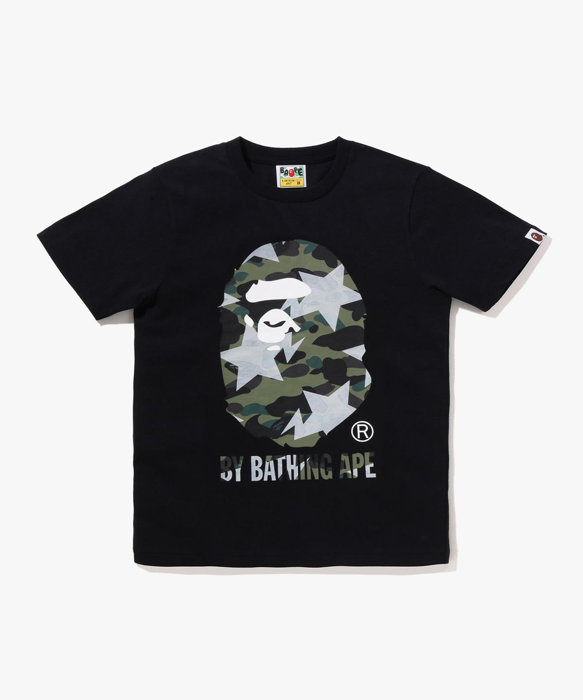 베이프(BAPE) 스타 오버 프린트 퍼스트 카모 BY BATHING APE TEE(W) BLACK/GREEN