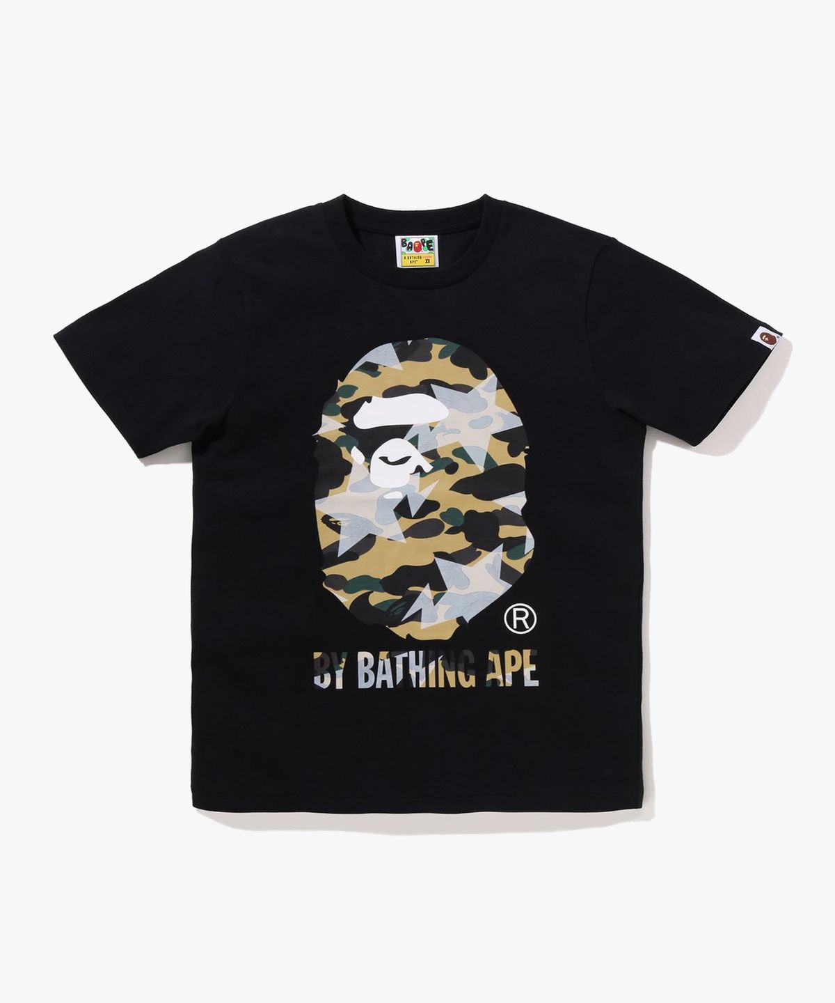 베이프(BAPE) 스타 오버 프린트 퍼스트 카모 BY BATHING APE TEE(W) BLACK/YELLOW