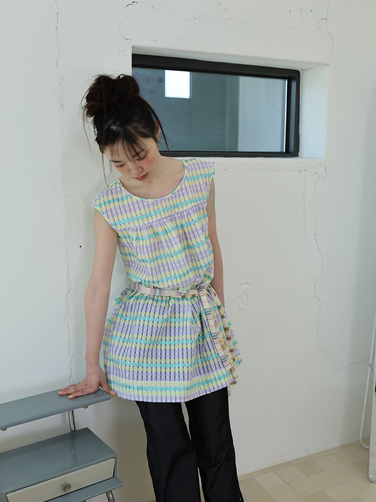 무음(MUWM) 페어리 슬리브 드레스 Fairy Sleeve Dress (Yellow Mint)